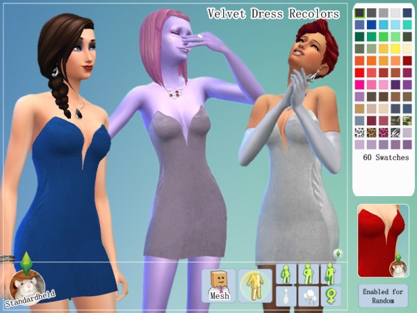  Simsworkshop: Velvet Dress Recolors by Standardheld