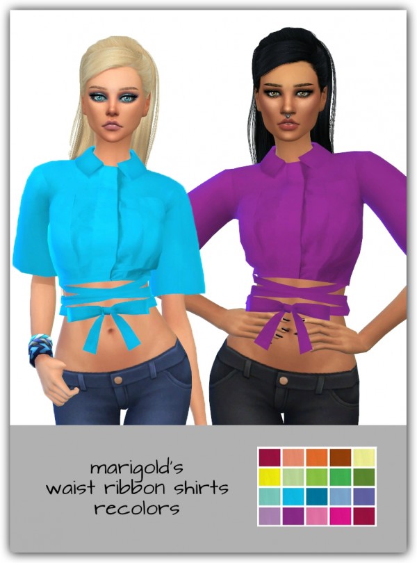  Simsworkshop: Waist Ribbon Shirts Recolored by maimouth