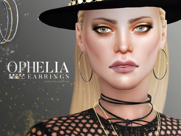  The Sims Resource: Ophelia Earrings by Pralinesims