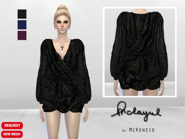  The Sims Resource: Grim Queen Wrap Dress by McLayneSims
