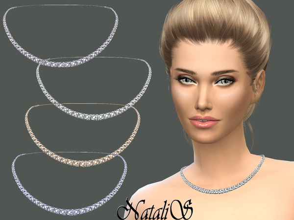  The Sims Resource: Bridal crystal necklace by NataliS