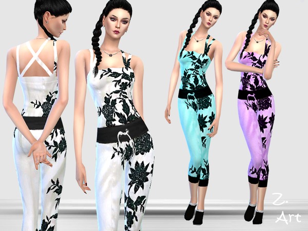  The Sims Resource: Lotus jumpsuit by Zuckerschnute20