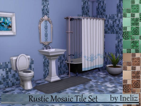  The Sims Resource: Rustic Mosaic Tile Set by Ineliz