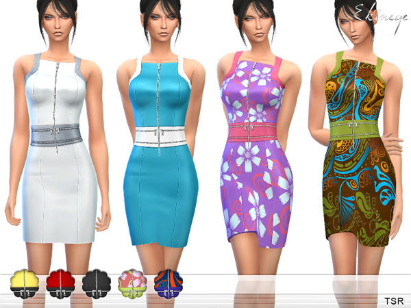  The Sims Resource: Zip Detail Dress by ekinege