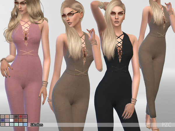  The Sims Resource: Burning Inside Summer Jumpsuit by Pinkzombiecupcake
