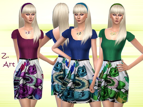  The Sims Resource: Poppy dress by Zuckerschnute20