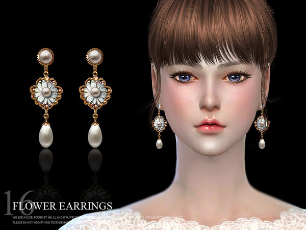  The Sims Resource: Earrings 16 by S Club
