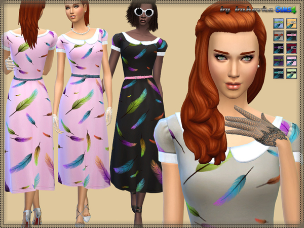  The Sims Resource: Feather Dress by Bukovka