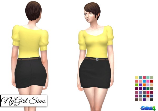  NY Girl Sims: Banded Cuff Mini Dress with Belt