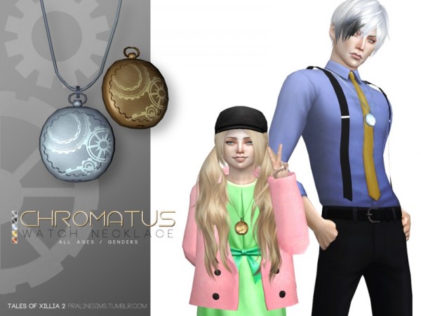  The Sims Resource: Chromatus Watch Necklace by Pralinesims