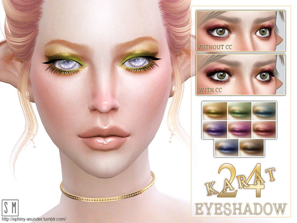  The Sims Resource: 24 Karat    Shimmering Eyeshadow by Screaming Mustard