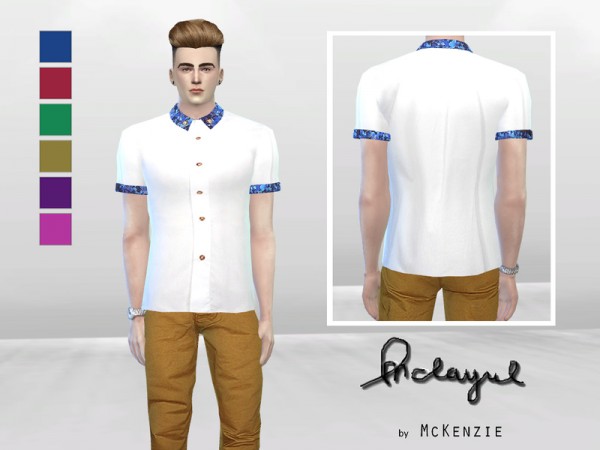  The Sims Resource: Twisted Pixel Button Up Shirt by McLayneSims