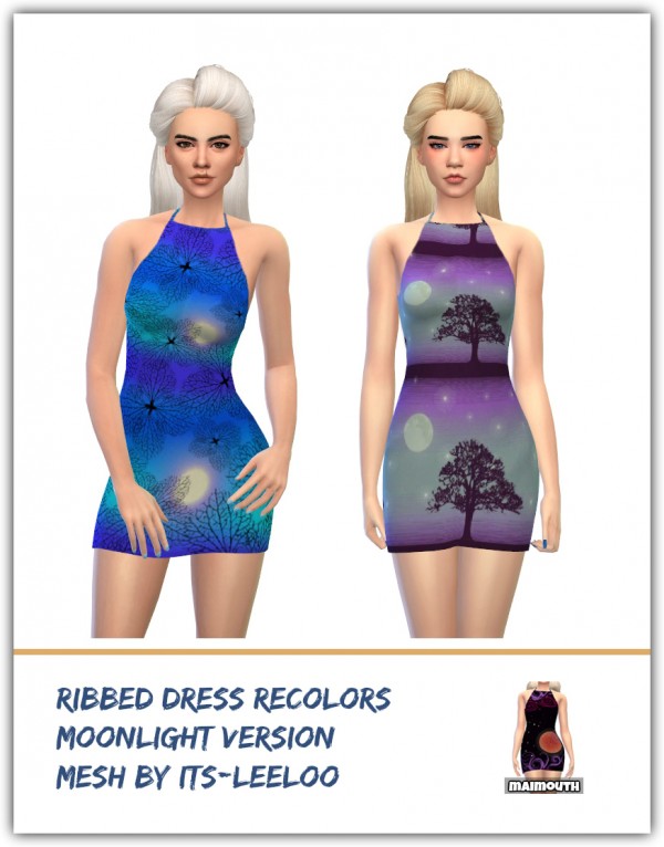  Simsworkshop: Ribbed Dress Moonlight by Maimouth