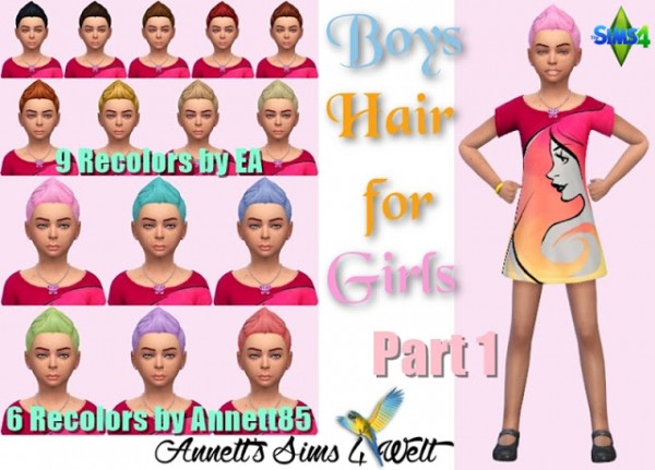  Annett`s Sims 4 Welt: Boys Hair for Girls   Part 1