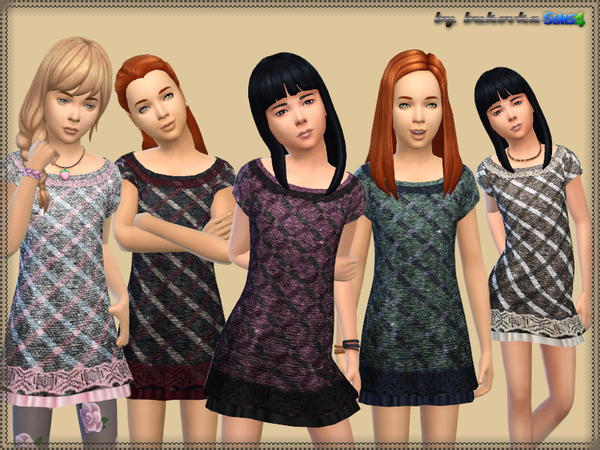  The Sims Resource: Dress Tweed Cell by bukovka