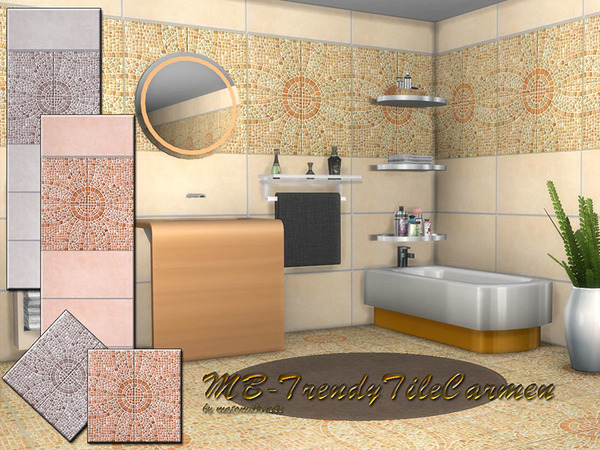  The Sims Resource: Trendy Tile Carmen SET by matomibotaki