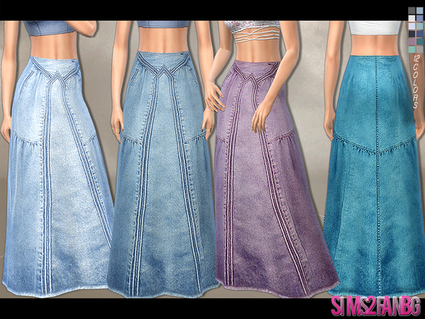  The Sims Resource: 180   Denim Maxi Skirt by sims2fanbg
