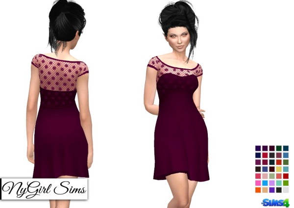  NY Girl Sims: Strapless Dress with Lace Crop Overlay
