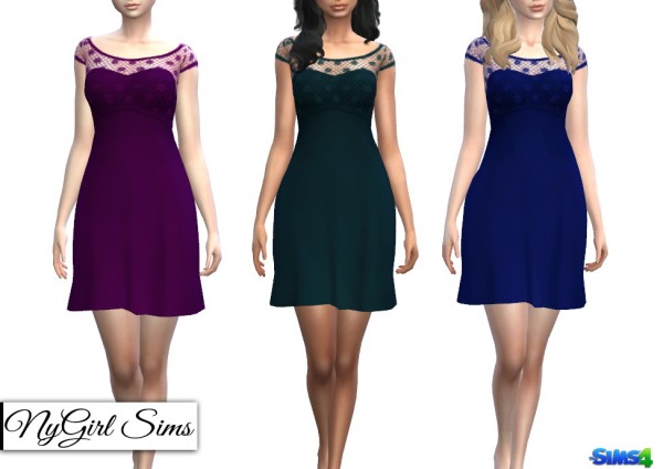  NY Girl Sims: Strapless Dress with Lace Crop Overlay