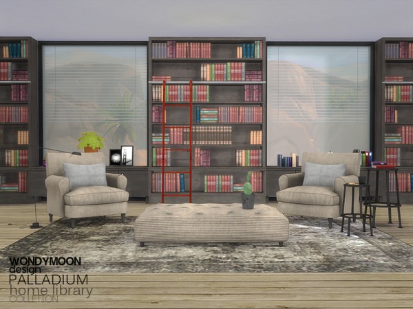  The Sims Resource: Palladium Home Library by wondymoon