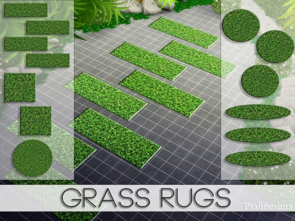  The Sims Resource: Grass Rugs by Pralinesims