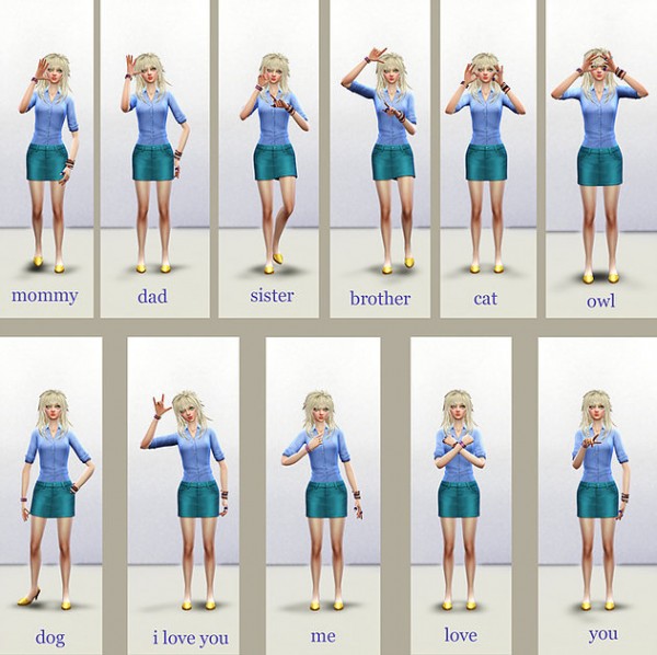  Studio K Creation: Sign language poses pack
