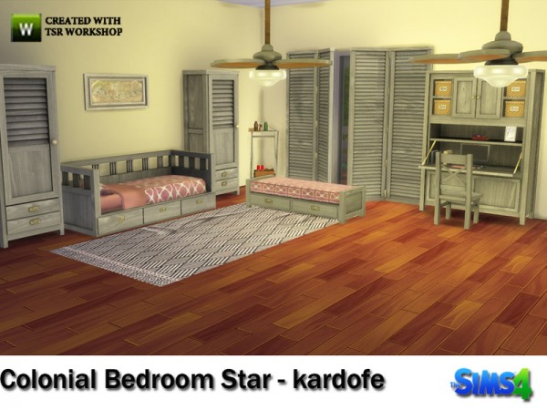 The Sims Resource: Colonial Bedroom Star by Kardofe