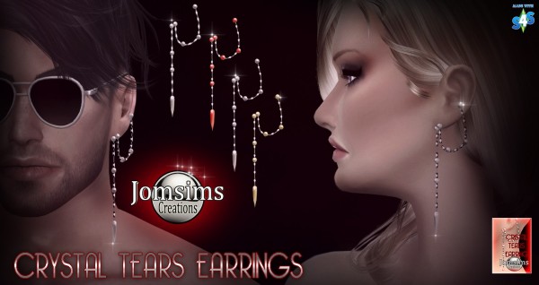  Jom Sims Creations: Crystal Tears earrings