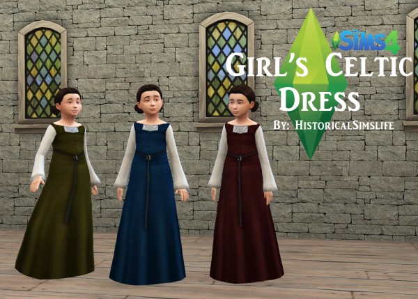  History Lovers Sims Blog: Girls Celtic Everyday Dress