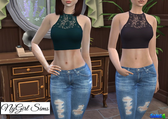  NY Girl Sims: Athletic Lace Crop Tank