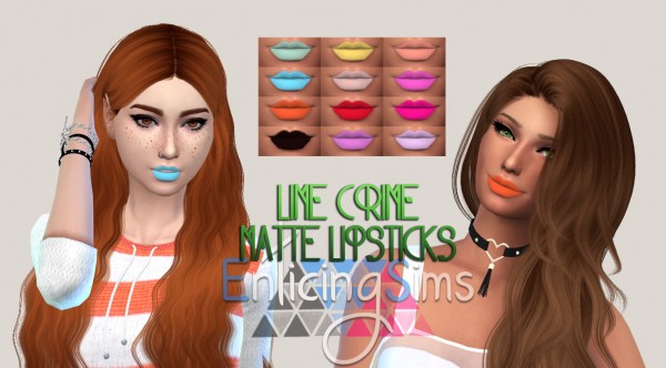 Simsworkshop: Lime Crime Matte Lipsticks by EnticingSims