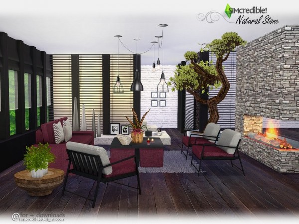  The Sims Resource: Natural Stone livingroom by SIMcredible