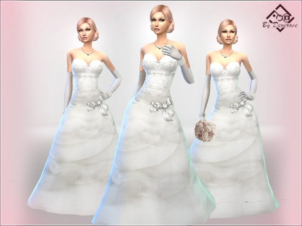  The Sims Resource: Wedding Dream Dress by Devirose