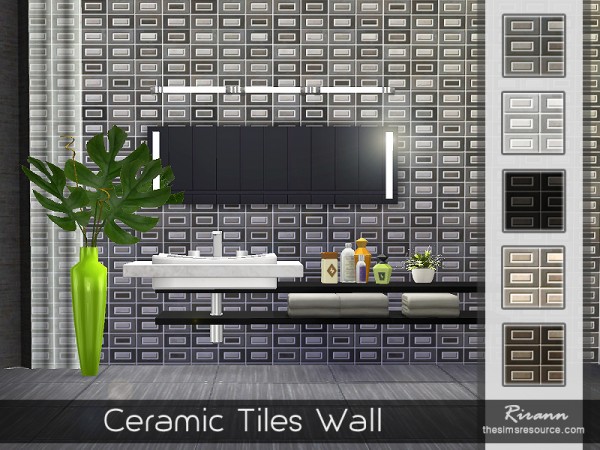  The Sims Resource: Ceramic Tiles Wall by S Club