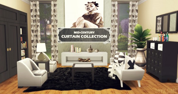  Onyx Sims: Mid Century Curtain Collection