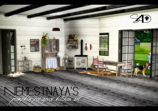  Sims 4 Designs: Nemestnayas Pumpkin Pie Spice Kitchen Set Part 1