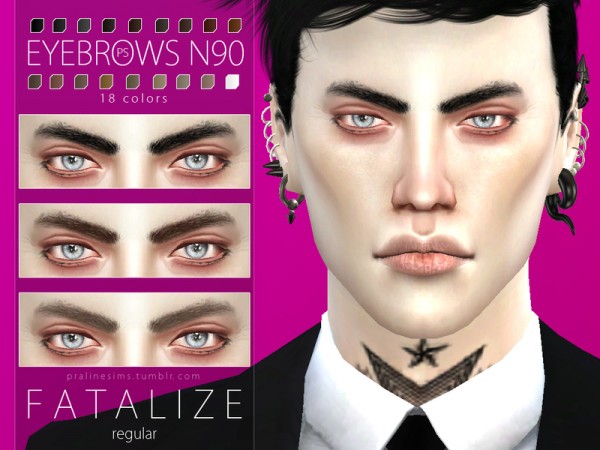  The Sims Resource: Fatalize Eyebrow Duo by Pralinesims