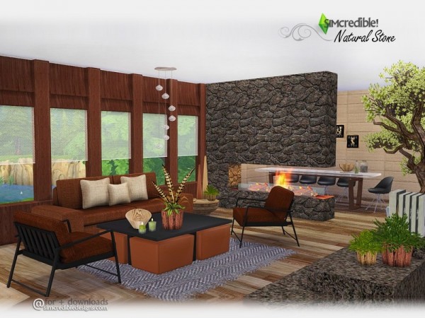  The Sims Resource: Natural Stone livingroom by SIMcredible