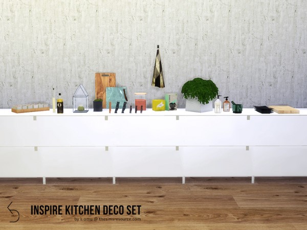  The Sims Resource: INSPIRE Kitchen Deco Set by k omu