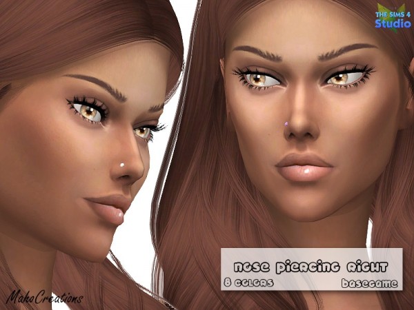  The Sims Resource: Nose Piercing Set by MahoCreations