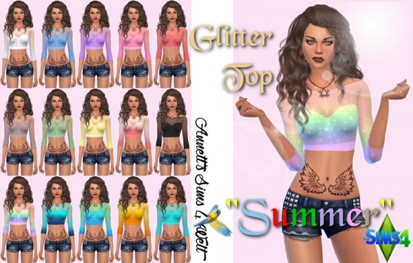  Annett`s Sims 4 Welt: Glitter top Summer
