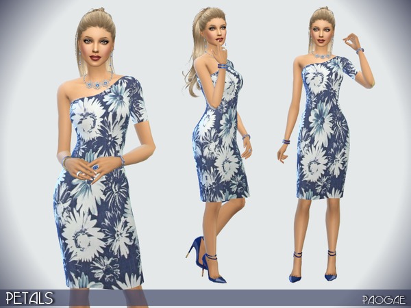  The Sims Resource: Petals dress by paogae