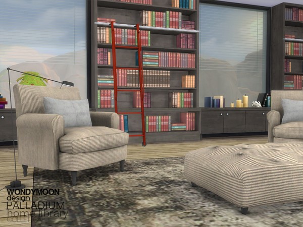  The Sims Resource: Palladium Home Library by wondymoon