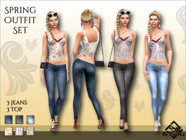  The Sims Resource: Spring Outfit Set by Devirose
