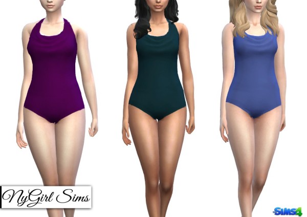  NY Girl Sims: Cowl Back One Piece Swimsuit
