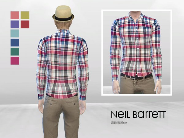  The Sims Resource: Tyler Plaid Button Up Shirt by McLayneSims