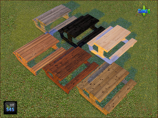  Arte Della Vita: Set with 6 wooden picnic tables