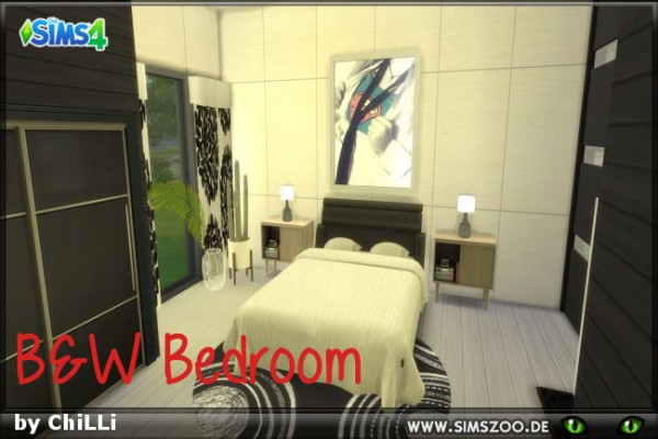  Blackys Sims 4 Zoo: BW Bedroom by ChiLLi
