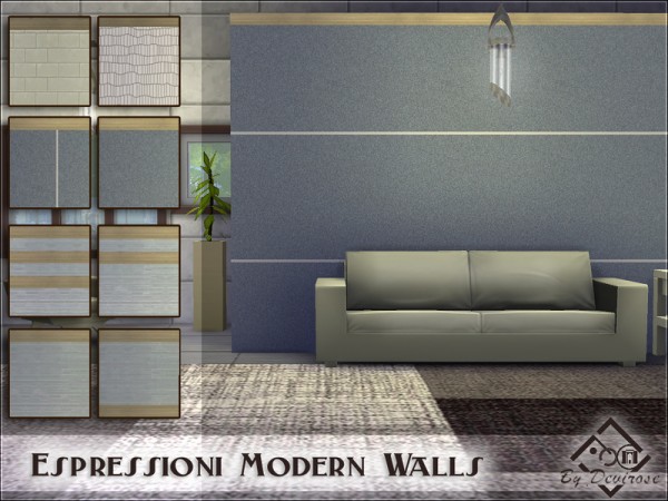  The Sims Resource: Espressioni Modern Walls by Devirose
