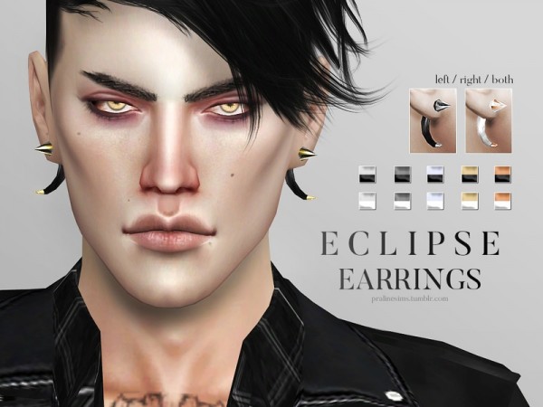  The Sims Resource: Eclipse Earrings by Pralinesims